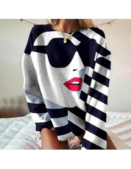 Fashion art print sweatshirt