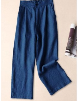 Cotton And Linen Wide-leg Casual Pants