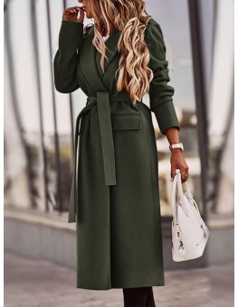 Fashion Lady Solid Color Overcoat