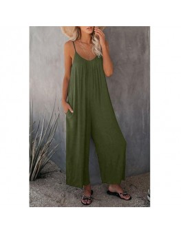 Amazon's  cross-border solid color slouch casual jumpsuit for women summer 2021