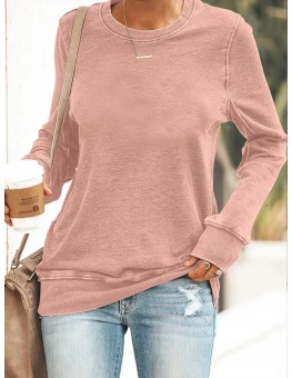 Casual Solid Color Round Neck LongSleeve Sweater