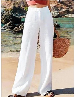 Casual Cotton And Linen Wide-Leg Pants